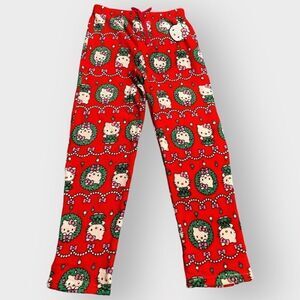 Hello Kitty “Christmas Wreath” Fuzzy Soft Touch Pajama Pants Womens size XL New